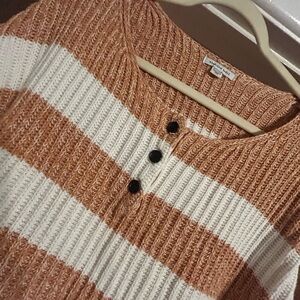 American Eagle Striped Knit Sweater cropped